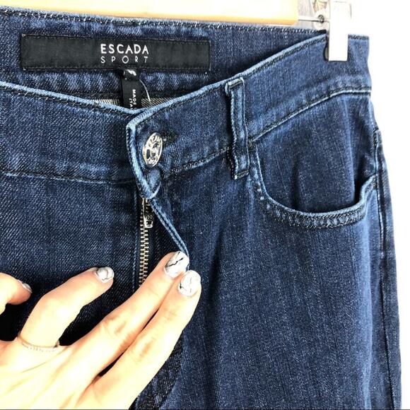 New Escada Sport High Rise Straight Leg Jeans Dark Wash Size 38 Women's Denim - Picture 3 of 13